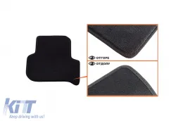 Dreilagige Textilfußmatten geeignet für Seat Leon 2008-2012, mit runden Clips, Set aus 4 Stück, schwarz-image-6241803