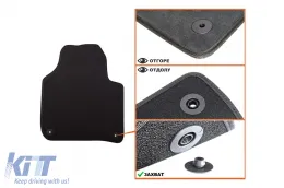 Dreilagige Textilfußmatten geeignet für Skoda Superb Limousine, Kombi 2008-2015, Set mit 4 Stück, schwarz-image-6241623