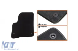 Dreilagige Textilfußmatten geeignet für VW Touareg 2002-2010 mit runden Löchern, Set aus 4 Stück, schwarz-image-6242220