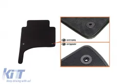Dreilagige Textilfußmatten geeignet für VW Touareg 2002-2010 mit runden Löchern, Set aus 4 Stück, schwarz-image-6242222