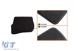 Dreilagige Textilfußmatten geeignet für VW Passat 1996-2001, Set mit 4 Stück, schwarz-image-6242259