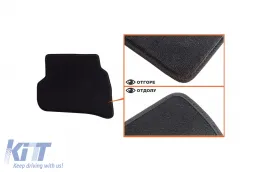 Dreilagige Textilfußmatten geeignet für VW Polo, Cross Polo 2009-2017, Set aus 4 Stück, schwarz-image-6242866
