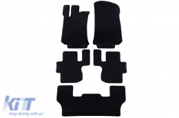 image-50-Dreilagige Textilfußmatten geeignet für Mercedes R-Klasse W251 2006-2014 kurze Basis, Set aus 5 Stück, schwarz