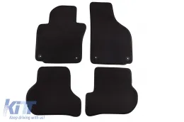 image-36-Dreischichtige textile Fußmatten geeignet für VW Golf V 2003-2008, Golf VI 2008-2012, Scirocco 2008-2017, Jetta 2007-2010 mit runden Löchern, Set von 4 Stück, schwarz