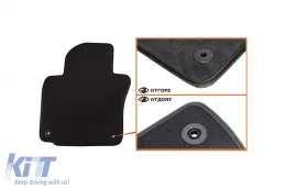 Dreischichtige textile Fußmatten geeignet für VW Golf V 2003-2008, Golf VI 2008-2012, Scirocco 2008-2017, Jetta 2007-2010 mit runden Löchern, Set von 4 Stück, schwarz-image-6242737