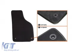 Dreischichtige textile Fußmatten geeignet für VW Golf V 2003-2008, Golf VI 2008-2012, Scirocco 2008-2017, Jetta 2007-2010 mit runden Löchern, Set von 4 Stück, schwarz-image-6242738
