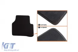 Dreischichtige Textilfußmatten aus Petex Style Material geeignet für VW Passat Limousine, Kombi 2005-2014, Passat CC 2012-2016 mit runden Löchern, Set aus 4 Stück, schwarz-image-6242748