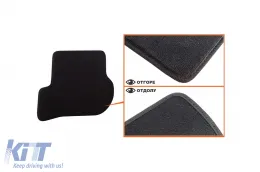 Dreischichtige Textilfußmatten aus Petex Style-Material geeignet für Skoda Octavia Limousine, Kombi 2008-2013, Set mit 4 Stück, schwarz-image-6241616