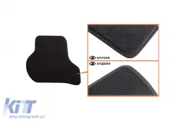 Dreischichtige Textilfußmatten aus Petex Style-Material geeignet für Skoda Octavia Limousine, Kombi 2008-2013, Set mit 4 Stück, schwarz-image-6241617