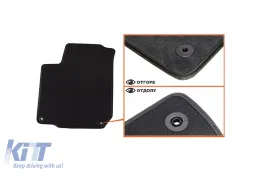 Dreischichtige Textilfußmatten aus Petex Style-Material geeignet für Volkswagen Golf IV 1998-2003, Beetle 1998-2011, Bora 1998-2005 mit runden Löchern, Set aus 4 Stück, schwarz-image-6241773