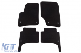 image-60-Dreischichtige Textilfußmatten geeignet für VW Touareg 2002-2010 mit ovalen Löchern, Set aus 4 Stück, schwarz