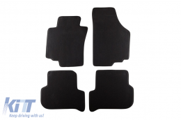 image-44-Dreischichtige Textilfußmatten geeignet für Seat Leon 2005-2008, Set mit 4 Stück, schwarz