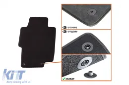 Dreischichtige Textilfußmatten geeignet für Honda Accord Limousine, Kombi 2003-2008, Set mit 4 Stück, schwarz-image-6241873