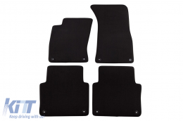 image-74-Dreischichtige Textilfußmatten geeignet für Audi A8 2002-2010 kurze Basis, Set aus 4 Stück, schwarz