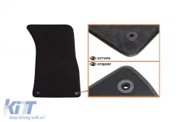 Dreischichtige Textilfußmatten geeignet für Audi A8 2002-2010 kurze Basis, Set aus 4 Stück, schwarz-image-6242214