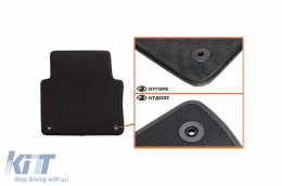 Dreischichtige Textilfußmatten geeignet für Audi A8 2002-2010 kurze Basis, Set aus 4 Stück, schwarz-image-6242216