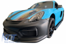 Предна Броня с DRL LED подходяща за Porsche Cayman 981C & Boxster 981 (2012-2016) GT4 Дизайн-image-6059915