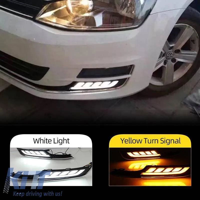 DRL Set suitable for VW Golf VII (7) 13-17 With Normal Bumper DRL & Dynamic Signal 2 Pieces