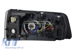 Фарове Dual Halo Rims подходящи за VW Transporter T5 (04.2003-08.2009) Angel Eyes Черен-image-6021777