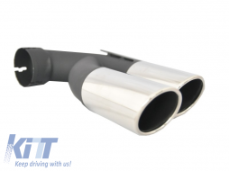 Dual Muffler Exhaust Stainless Steel Tailpipes  suitable for VW Touareg (2002-2010) W12 Design-image-6011105