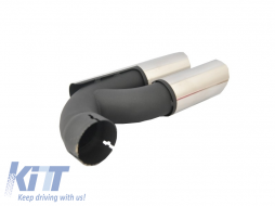 Dual Muffler Exhaust Stainless Steel Tailpipes  suitable for VW Touareg (2002-2010) W12 Design-image-6011106