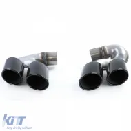 Dual pipe exhaust tips Performance Black fits for BMW X5 G05 X6 G06 X7 G07 40i-image-6277107
