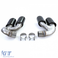 Dual pipe exhaust tips Performance Black fits for BMW X5 G05 X6 G06 X7 G07 40i-image-6277110