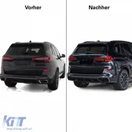 Dual pipe exhaust tips Performance Black fits for BMW X5 G05 X6 G06 X7 G07 40i-image-6277111
