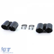 Dual pipe tailpipes black fits for Porsche 911 991.1 11-15 3.4 350HP-image-6259142