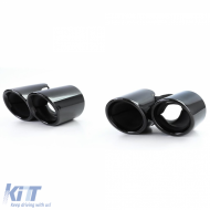 Dual pipe tailpipes black fits for Porsche 911 991.1 11-15 3.4 350HP-image-6259144