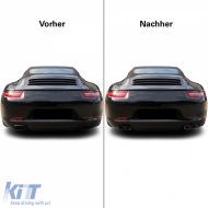 Dual pipe tailpipes black fits for Porsche 911 991.1 11-15 3.4 350HP-image-6259149