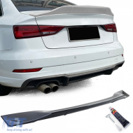 Ducktail rear spoiler black gloss fits Audi A3 8V 12-20 sedan
