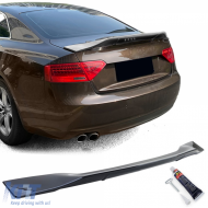 Ducktail rear spoiler black gloss fits Audi A5 8T Coupe 8F Cabrio 07-16 - ODSA6027155