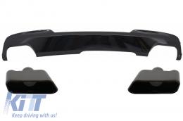 
Dupla kipufogónyílásos diffúzor, fekete Sport M-Tech 550i Dizájn kipufogóvégekkel, BMW F10 F11 2011-2017 modellekhez-image-6025224