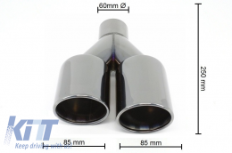 Dupla kipufogóvég Quad BMW 3-as E46 E90 F30 BMW 5-ös E60 F10 E92/E93 M3 M5 M-Power Fekete-image-6005988