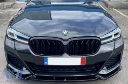 Dupla lamellás vese hűtőrács fényes fekete színben BMW 5-ös G30 sedan, G31 touring modellekhez 2020-tól-image-6145793