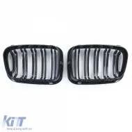 Dupla lamellás vese hűtőrács Performance fényes fekete BMW 3-as E46 1998-2001-image-6207199