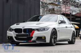 Dupla rácsos vese, fekete lakk M dekorációval M3 típusú, BMW 3-as F30 sedan, F31 touring 2011-2019 modellekhez-image-6145672