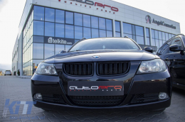 Dupla rácsos vese fekete lakk színben BMW 3-as E90 sedan, E91 touring 2005-2008 modellekhez-image-6146377