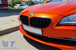 Dupla rácsos vese fekete lakk színben BMW 6-os F06 Gran Coupe, F12 Cabriolet, F13 Coupe 2011-2018 modellekhez-image-6145805