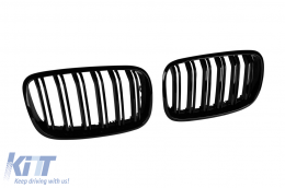 Dupla rácsos vese fekete lakk színben BMW X5 E70 2007-2013, X6 E71 2008-2011 modellekhez-image-6145611