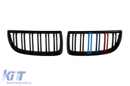 Dupla rácsos vese fekete lakk színben M dekorációval BMW 3-as E90 sedan, E91 touring 2005-2008 modellekhez-image-6145682