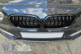 Dupla részes hűtőmaszk fekete lakk BMW 1-es F20 5-ajtós, F21 3-ajtós 2015-2019-image-6145788