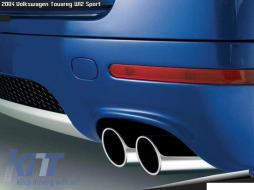 Dupla rozsdamentes acél kipufogó csövek Volkswagen VW Touareg (2002-2010) W12 Design-image-6011108