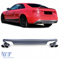 Duplex conversion rear diffuser + dual exhaust tailpipes on both sides for Audi A5 8T 11-17 - ODRBDA6013539