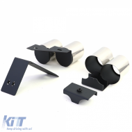 Duplex exhaust tailpipes 4-pipe trims stainless steel pair for Audi A4 2.0 B9 from 15-image-6210091