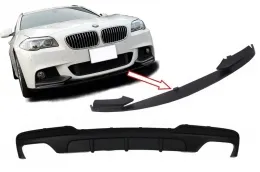 image-61-Dvostruki difuzor zraka s Spojler za branik Lip odbojnika pogodan za BMW F10 F11 serije 5 (2011-2017) M-Perfomance dizajn