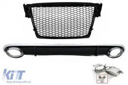 image-50-Dyfuzor do Audi A4 B8 Pre Facelift 07-11 Końcówki wydechu kratki RS4 Look