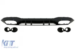image-68-Dyfuzor tylnego zderzaka Dla Mercedesa klasy A V177 Sedan 2018+ czarny Wydechowy
