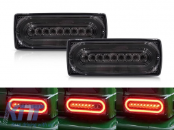 Dynamic LED tuning tail light set suitable for Mercedes G-Class W463 1999-2018 with smoked base, left and right - ABMETX6012138